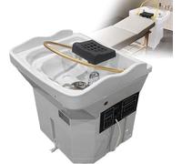 Acrylic Head Spa Shampoo Bowl,Enhance Hair Washing Experience,with 60L Water Tank, Adjustable Shower Head & Hot/Cold Switch Massage Shampoo Bed, 4 Universal Wheels