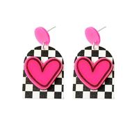 Acrylic Heart Cassette Tape Video Games Earrings Cute Gnomes Earrings for Women Valentine's Day Gift, Acrylic, No Gemstone