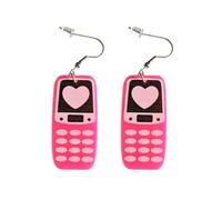 Acrylic Heart Cassette Tape Video Games Earrings Cute Gnomes Earrings for Women Valentine's Day Gift, Acrylic, No Gemstone
