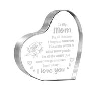 Acrylic Heart For Mother's Day - Acrylic Heart Panel | Mom Heart Acrylic | Engraved Acrylic Sign For Office Decoration For Mothers | For Acrylic Panel Decor