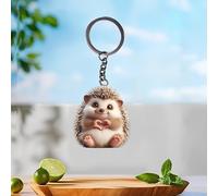 Acrylic Heart Hedgehog Keychain - Cute Hedgehog Making Heart Key Ring for Keys, Bags, Cars | Ideal Gift for Animal Lovers/YSK-62