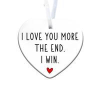 Acrylic Heart Sign “I Love You More The End I Win” - Romantic Gifts for Girlfriend, Anniversary, Birthday,Maslasee, Valentine's Day, Christmas Gifts for Her, Wife, Fiancée