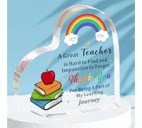 Acrylic Heart Teacher Plaque Teacher Gifts For Women Men Thank You Teacher Gifts For Teacher Appreciation Leaving Gifts End Of The Year Thank You For Being A Part Of My Learning Journey