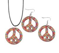 Acrylic Hippie Peace Drop Earring 70S 80S Peace Sign Dangle Earring for Women Halloween Party Jewelry, Acrylic, no gem