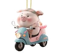 Acrylic Hog Ornament - Swinging Auto Pendant, Rearview Mirror Decor | Fun Animal Accessory For Women Kids Car Interior Or Whimsical Hanging Decoration Home Spaces Everyday Positive Driving Mood