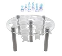Acrylic Holder for Chess Moulds, Chess Mould Holder, Resin Chess Mould Holder, 5 Leg Rests, Silicone Matrices, Accessories, Making Playset Set for Chess Players Beginners