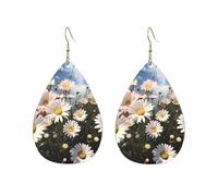 Acrylic Hoop Earrings for Women Dangle Earring Gold Fashion Boho Drop Dangle Earrings Beautiful Daisies Hypoallergenic Silver Teardrop Earring Jewelry Gift Valentine's Day, One Size, No Gemstone