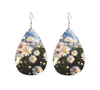 Acrylic Hoop Earrings for Women Dangle Earring Gold Fashion Boho Drop Dangle Earrings Beautiful Daisies Hypoallergenic Silver Teardrop Earring Jewelry Gift Valentine's Day, One Size, No Gemstone