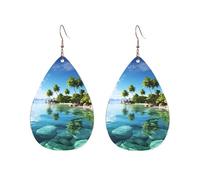 Acrylic Hoop Earrings for Women Dangle Earring Gold Fashion Boho Drop Dangle Earrings Beautiful Island in The Sea Hypoallergenic Silver Teardrop Earring Jewelry Gift Valentine's Day, One Size, No