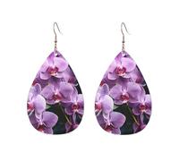 Acrylic Hoop Earrings for Women Dangle Earring Gold Fashion Boho Drop Dangle Earrings Beautiful Purple Orchids Hypoallergenic Silver Teardrop Earring Jewelry Gift Valentine's Day, One Size, No