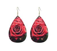Acrylic Hoop Earrings for Women Dangle Earring Gold Fashion Boho Drop Dangle Earrings Beautiful Red Rose Hypoallergenic Silver Teardrop Earring Jewelry Gift Valentine's Day, One Size, No Gemstone