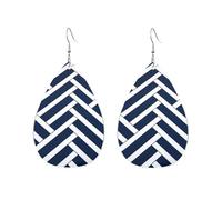 Acrylic Hoop Earrings for Women Dangle Earring Gold Fashion Boho Drop Dangle Earrings Blue and white line Hypoallergenic Silver Teardrop Earring Jewelry Gift Valentine's Day, One Size, No Gemstone