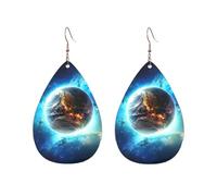 Acrylic Hoop Earrings for Women Dangle Earring Gold Fashion Boho Drop Dangle Earrings Blue Earth In The Space Hypoallergenic Silver Teardrop Earring Jewelry Gift Valentine's Day, One Size, No Gemstone