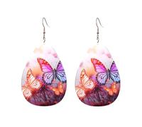 Acrylic Hoop Earrings for Women Dangle Earring Gold Fashion Boho Drop Dangle Earrings Color butterfly flower Hypoallergenic Silver Teardrop Earring Jewelry Gift Valentine's Day, One Size, No Gemstone