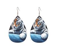 Acrylic Hoop Earrings for Women Dangle Earring Gold Fashion Boho Drop Dangle Earrings Little Tiger in Space Hypoallergenic Silver Teardrop Earring Jewelry Gift Valentine's Day, One Size, No Gemstone