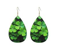 Acrylic Hoop Earrings for Women Dangle Earring Gold Fashion Boho Drop Dangle Earrings Many Green clover Hypoallergenic Silver Teardrop Earring Jewelry Gift Valentine's Day, One Size, No Gemstone