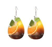 Acrylic Hoop Earrings for Women Dangle Earring Gold Fashion Boho Drop Dangle Earrings Orange Fruit Hypoallergenic Silver Teardrop Earring Jewelry Gift Valentine's Day, One Size, No Gemstone