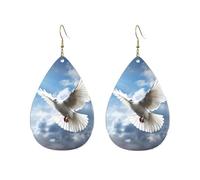 Acrylic Hoop Earrings for Women Dangle Earring Gold Fashion Boho Drop Dangle Earrings Peace Dove Hypoallergenic Silver Teardrop Earring Jewelry Gift Valentine's Day, One Size, No Gemstone