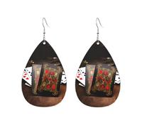 Acrylic Hoop Earrings for Women Dangle Earring Gold Fashion Boho Drop Dangle Earrings Playing cards Hypoallergenic Silver Teardrop Earring Jewelry Gift Valentine's Day, One Size, No Gemstone