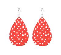 Acrylic Hoop Earrings for Women Dangle Earring Gold Fashion Boho Drop Dangle Earrings Red And White Polka Dots Hypoallergenic Silver Teardrop Earring Jewelry Gift Valentine's Day, One Size, No