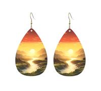 Acrylic Hoop Earrings for Women Dangle Earring Gold Fashion Boho Drop Dangle Earrings Rising Sun Hypoallergenic Silver Teardrop Earring Jewelry Gift Valentine's Day, One Size, No Gemstone