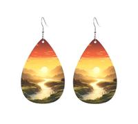 Acrylic Hoop Earrings for Women Dangle Earring Gold Fashion Boho Drop Dangle Earrings Rising Sun Hypoallergenic Silver Teardrop Earring Jewelry Gift Valentine's Day, One Size, No Gemstone