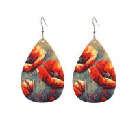 Acrylic Hoop Earrings for Women Dangle Earring Gold Fashion Boho Drop Dangle Earrings Simple flower oil painting Hypoallergenic Silver Teardrop Earring Jewelry Gift Valentine's Day, One Size, No