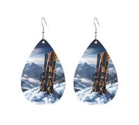 Acrylic Hoop Earrings for Women Dangle Earring Gold Fashion Boho Drop Dangle Earrings Skis on mountain Hypoallergenic Silver Teardrop Earring Jewelry Gift Valentine's Day, One Size, No Gemstone