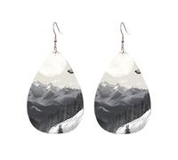 Acrylic Hoop Earrings for Women Dangle Earring Gold Fashion Boho Drop Dangle Earrings Snow Mountain Lone Wolf Hypoallergenic Silver Teardrop Earring Jewelry Gift Valentine's Day, One Size, No Gemstone