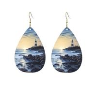 Acrylic Hoop Earrings for Women Dangle Earring Gold Fashion Boho Drop Dangle Earrings The Seaside Lighthouse Hypoallergenic Silver Teardrop Earring Jewelry Gift Valentine's Day, One Size, No Gemstone