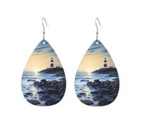 Acrylic Hoop Earrings for Women Dangle Earring Gold Fashion Boho Drop Dangle Earrings The Seaside Lighthouse Hypoallergenic Silver Teardrop Earring Jewelry Gift Valentine's Day, One Size, No Gemstone
