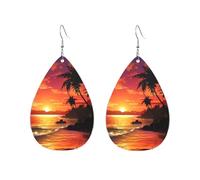 Acrylic Hoop Earrings for Women Dangle Earring Gold Fashion Boho Drop Dangle Earrings Tropical Sunset Seaside Hypoallergenic Silver Teardrop Earring Jewelry Gift Valentine's Day, One Size, No Gemstone