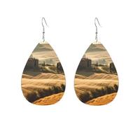 Acrylic Hoop Earrings for Women Dangle Earring Gold Fashion Boho Drop Dangle Earrings View of Typical Tuscany Landscape Hypoallergenic Silver Teardrop Earring Jewelry Gift Valentine's Day, One Size