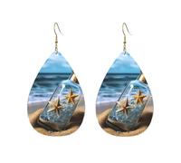 Acrylic Hoop Earrings for Women Dangle Earring Gold Fashion Boho Drop Dangle Earrings Wishing Bottle Seascape Hypoallergenic Silver Teardrop Earring Jewelry Gift Valentine's Day, One Size, No Gemstone