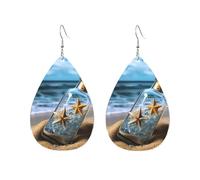 Acrylic Hoop Earrings for Women Dangle Earring Gold Fashion Boho Drop Dangle Earrings Wishing Bottle Seascape Hypoallergenic Silver Teardrop Earring Jewelry Gift Valentine's Day, One Size, No Gemstone