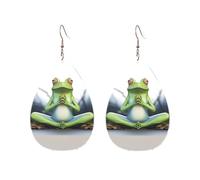 Acrylic Hoop Earrings for Women Dangle Earring KC Gold Fashion Boho Drop Dangle Earrings Funny Yoga Frog Hypoallergenic Silver Teardrop Earring Jewelry Gift Valentine's Day