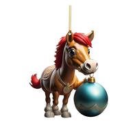 Acrylic Horse Christmas Ornaments: Cute Horse Theme for Lovers & Car/Bag Hanging