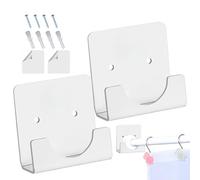 Acrylic Hose Holder - 6cm Adhesive Rod Holder, Invisible Guard Device, Durable Wall Shower Fixator | Clips Attachment For Bathroom Kitchen Home Hotel Storage Organis