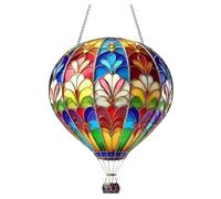 Acrylic Hot Air Balloon Ornament with Simulated Flame Pattern, Hot-air Balloon Garden Decor, Flat Hot Air Balloons Outdoor Accent