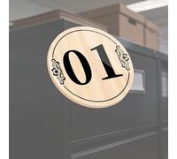 Acrylic House Number Sign Wood Grain Design For Home/Plastic Numbered Tags 1-5 1-100 1-500/ Community Room Weatherproof Indoor House Number Plate(C-1-20 D 3 CM)