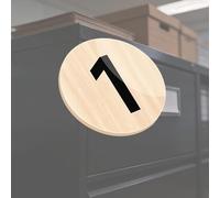 Acrylic House Number Sign Wood Grain Design For Home/Plastic Numbered Tags 1-5 1-100 1-500/ Community Room Weatherproof Indoor House Number Plate(A-1-60 D 8 CM)