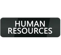 Acrylic Human Resources Sign, Stylish Design, for Home Offices, Front Doors, Walls & Windows, 3x9 inch.