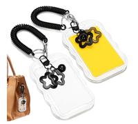 Acrylic Id Card Holder 2pcs with Star Keychain for Office | Sleeve, Rounded Edges, Protects against Scratches and Wear, for Access or Student Cards at Campus