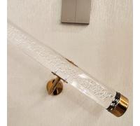Acrylic il Wall Mount Kit - 3m Transparent Crystal Stair Grab Bar with Gold Brackets & End Caps - Complete Staircase Safety Solution