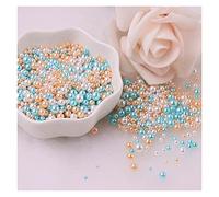 Acrylic Imitation Pearls, Pearls for Jewelry Makin Acrylic Imitation Flatback Pearl Beads Multicolor 3-8mm No Holes Pack of 200(10)