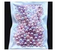 Acrylic Imitation Pearls, Pearls for Jewelry Makin Acrylic Imitation Pearl Beads with Hole 150-200Pcs Multicolor 3/4/5/6/8mm for Jewelry Making(Mix Pink Purple)