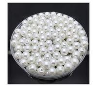 Acrylic Imitation Pearls, Pearls for Jewelry Makin Round Imitation Pearl Spacer Beads Jewelry Making Accessories Multicolor 4-12mm Pack of 4(White,4mm 200pcs)
