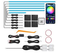 Acrylic Interior Car LED Strip Light with Wireless APP, RGB 10 in 1 with 175 inches 612 LEDs Fiber Optic Ambient Lighting Kits, Dynamic Music Sync Neon LED Strip Lights for Car