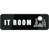 Acrylic IT Room Sign for Home Offices, Server Rooms & Corporate Tech Departments, Strong Self-Adhesive, 3x9 inch.