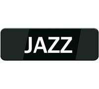 Acrylic Jazz Sign Stickers, Strong Self-Adhesive for Jazz Club Entrances, Music Halls & Home Jazz Rooms, White on Black, 3x9 inch.